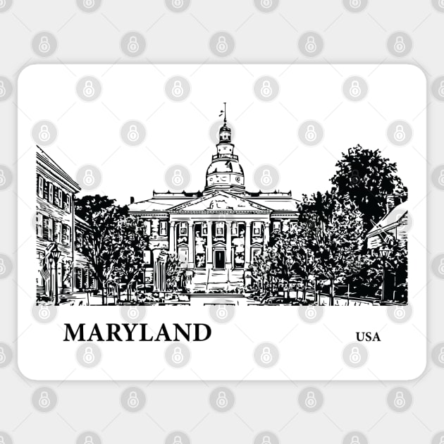 Maryland State USA Sticker by Lakeric